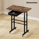 Height Adjustable Standing Desk with Wheels & Drawer