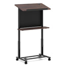 40.5-49 Inch Height Adjustable Rolling Podium Stand Lectern Table-Black