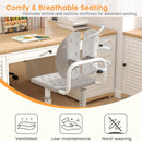 Height-adjustable Kid's Study Chair with Double Back Support and Breathable Seat for 3+ Years Old