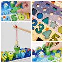 Montessori Math Toys for Toddlers – Wooden Counting & Fishing Game