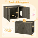 Hidden Cat Litter Box Enclosure Furniture with Divider-Oak