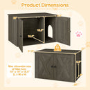 Hidden Cat Litter Box Enclosure Furniture with Divider-Oak