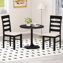High Back Dining Room Chairs Set of 2 with Padded Seat-Black