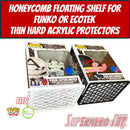 Honeycomb Floating Shelf for Funko Pop Boxes | Wall Mount fits Soft or Hard Cases or Box only | Screws included