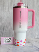 Floral Pink Pumpkins Tumbler Boot