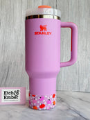 Floral Pink Pumpkins Tumbler Boot