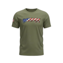 Green American Flag Hulkamania Adult T-Shirt