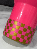 Gold Pink Parade CHECKERS Tumbler Boot