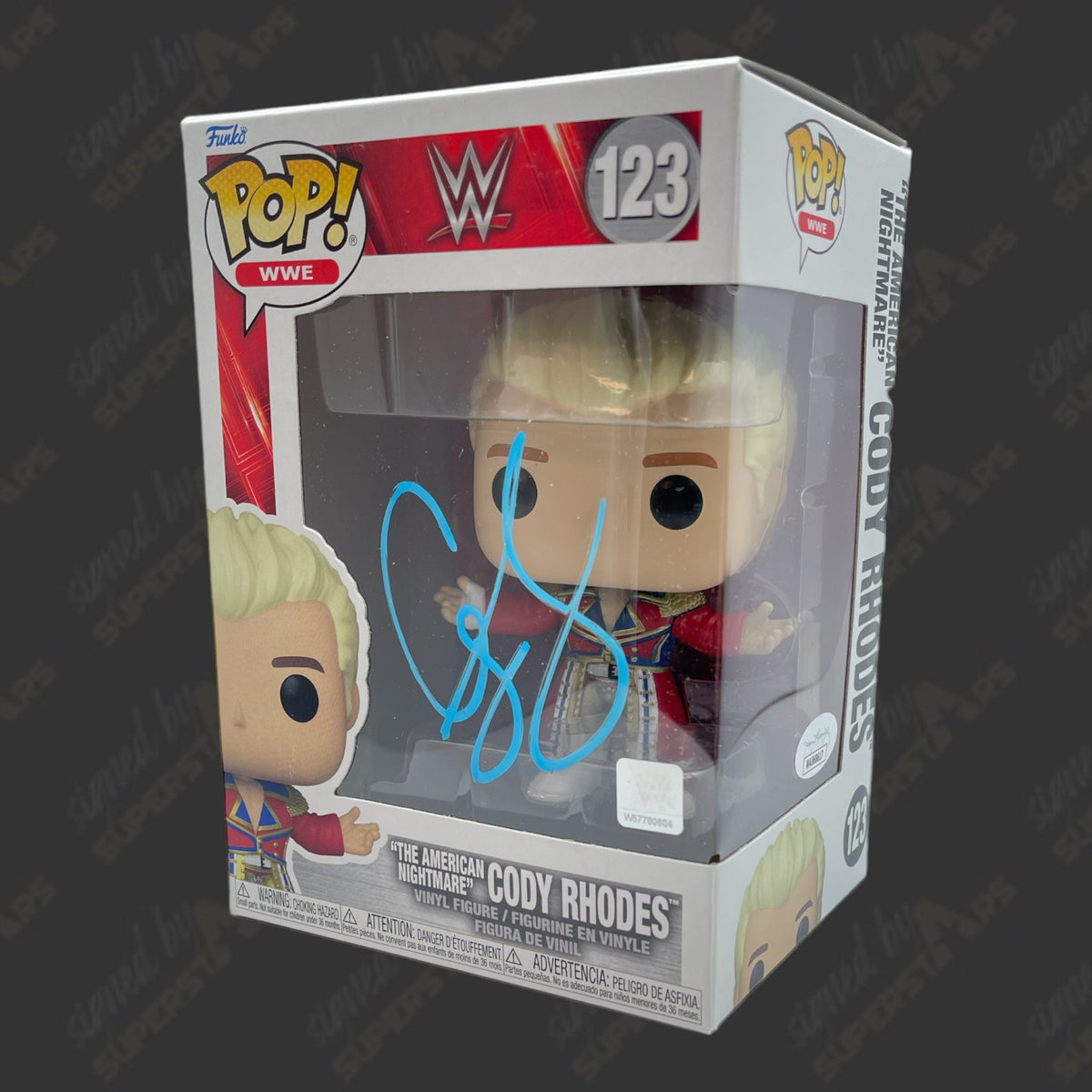 Cody Rhodes signed WWE Funko POP Figure #123 (w/ JSA