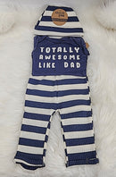 Chickpea Baby Boys 3-PC. Cotton Bodysuit, Pants & Hat Set