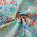 Men's Hawaiian Shirt Blue Sea Amusement Park Cotton Button-down Short Sleeve Aloha Shirt