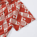 1970s Vintage Hawaiian Shirts For Men Checkerboard Variations Shirt 100% Cotton