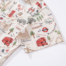 Men's Hawaiian Shirt Icons of Old London Town Print By Noopur Cotton Button-down Short Sleeve Aloha Shirt