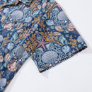 Hawaiian Shirt For Men Deep Sea Damask By Rebecca Elfast Shirt Camp Collar 100% Cotton