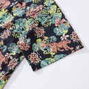 Men's Hawaiian Shirt Tropical Rainforest Print Cotton Button-down Short Sleeve Aloha Shirt