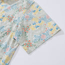 Men's Hawaiian Shirt Flying Swallow Grass Print Cotton Button-down Short Sleeve Aloha Shirt