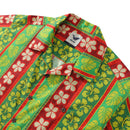 Hawaiian Shirt For Men Vertical Garden Shirt Camp Collar 100% Cotton