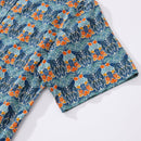 Men's Hawaiian Shirt Under The Sea World Print By Sara Cotton Button-down Short Sleeve Aloha Shirt
