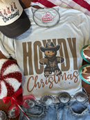 Cowboy Gingerbread Howdy Christmas Graphic Tee