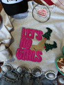 Let's Ho Girls Christmas Glitter Patch Sweatshirt