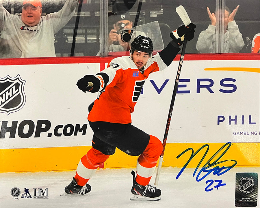 Noah Cates Celebration Autographed Philadelphia Flyers 8