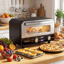 Indoor Electric Pizza Oven Countertop Pizza Oven for 12 Inch Pizzas-Black