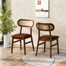 Indoor Mid Century Wood Dining Chairs Set of 2 for Dining Room