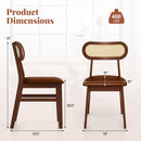 Indoor Mid Century Wood Dining Chairs Set of 2 for Dining Room