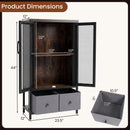Industrial Coffee Bar Cabinet with 2-Tier Storage Compartment
