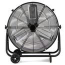 Industrial Drum Fan with 2 Wheels and 360-Degree Adjustable Tilt-Black