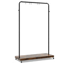 Rolling Garment Rack with Hanging Hooks and Bottom Storage Shelf
