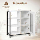 Industrial Side Cabinet with Metal Mesh Door & 3 Shelves