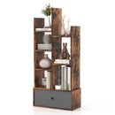 7-Tier Open-Back Bookshelf with Drawer