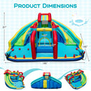 Inflatable Double Water Slide Park with Obstacle Course and 735W Blower