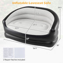 Inflatable Loveseat Couch Portable and Foldable 2-Seater Air Sofa for Adults with Flocked Surface-Grey