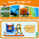 Inflatable Water Slide Park Bouncy Castle with Climbing Wall with 750W Blower