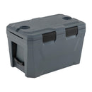 Insulated Portable Cooler Hard Shell Ice Chest with 2 Cup Holders Bottle Opener and Drain Plug