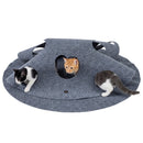 Interactive Foldable Cat Tunnel for Indoor Cats 40” Round Large Enrichment Play Felt Mat
