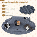 Interactive Foldable Cat Tunnel for Indoor Cats 40” Round Large Enrichment Play Felt Mat