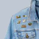 Cycling Love Enamel Pin in Gold