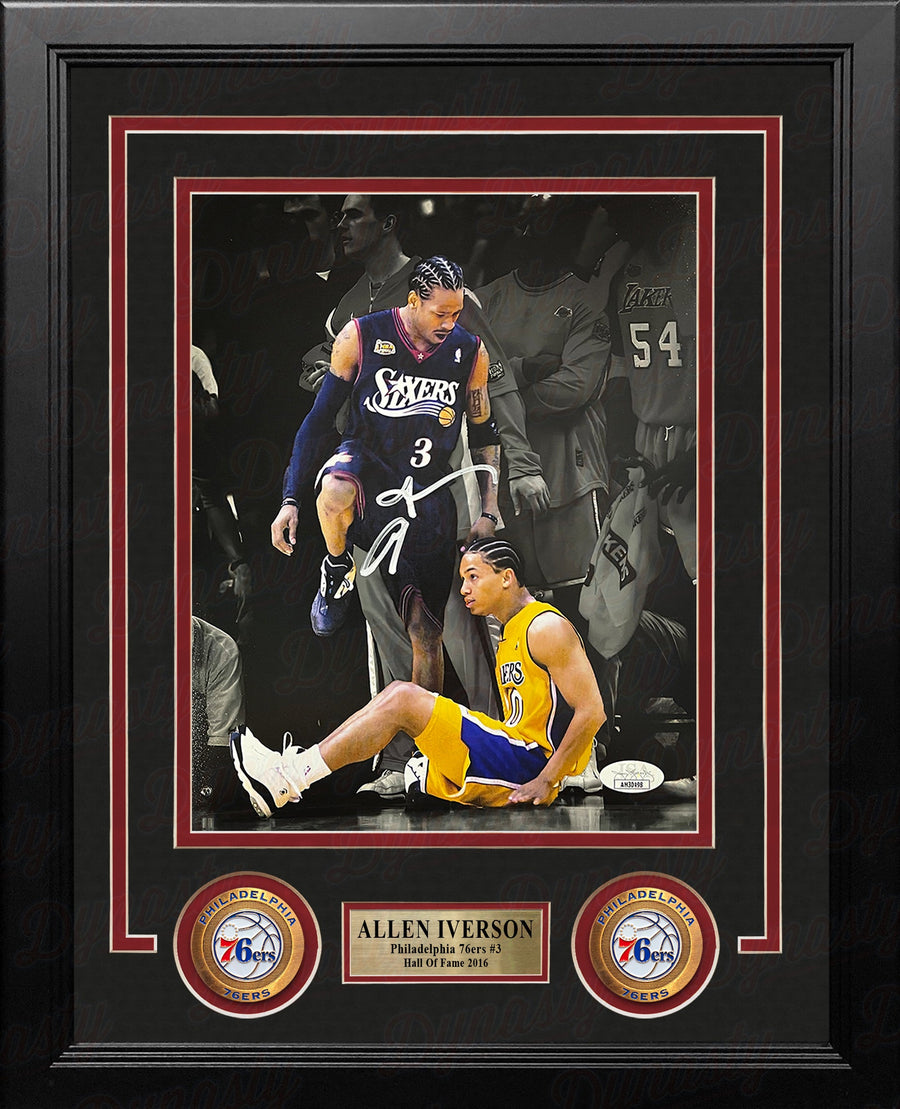 Allen Iverson Standing Over Lue Philadelphia 76ers Autographed 8