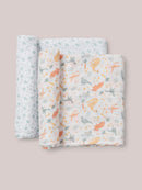2-Pack Square Swaddle Blanket Set - Roarsome