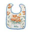 Personalized Fox Family Baby Bib - Add Your Name