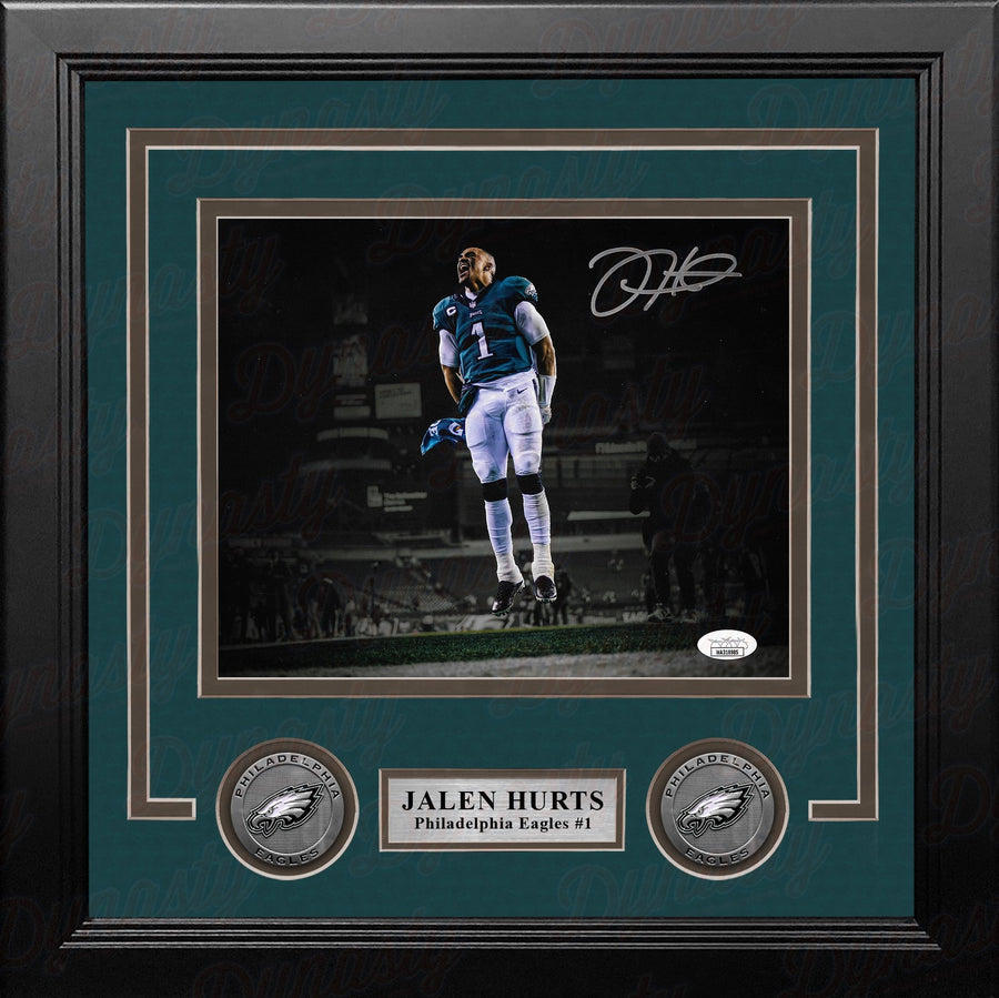 Jalen Hurts Celebration Philadelphia Eagles Autographed 8