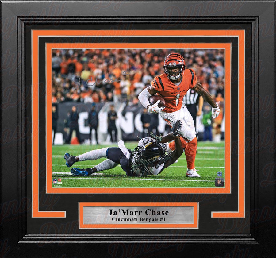 Ja'Marr Chase in Action Cincinnati Bengals Autographed 8