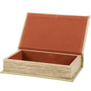 Jane Eyre Gold Floral Book Box | Faux Leather Wrap Book Shaped Storage Stash Trinket Box