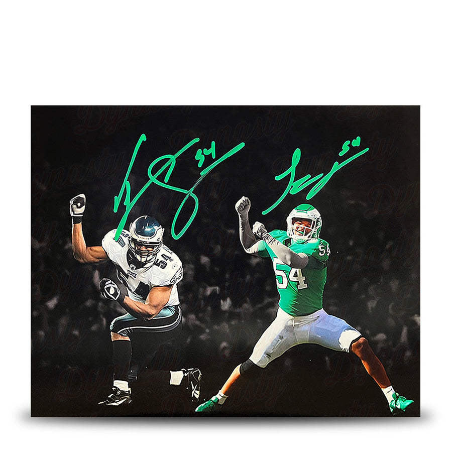 Jeremiah Trotter, Sr. & Jr. Blackout Philadelphia Eagles Dual-Autographed 11