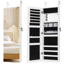 43.5 Inch Jewelry Mirror Cabinet with Full-length Mirror and Adjustable Hangers