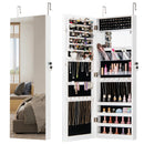 43.5 Inch Jewelry Mirror Cabinet with Full-length Mirror and Adjustable Hangers