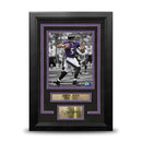 Joe Flacco Spotlight Action Baltimore Ravens 8x10 Framed Football Photo with Engraved Autograph